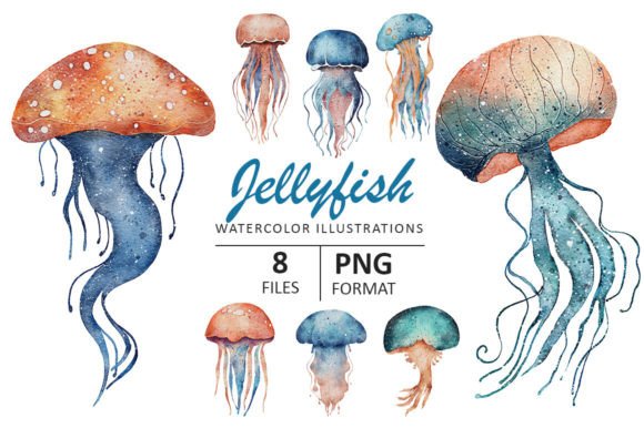 Jellyfish Watercolor Illustrations