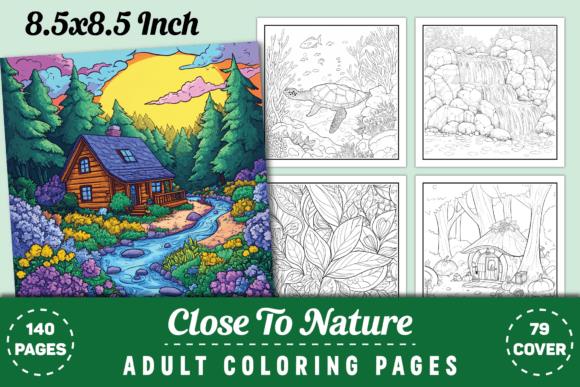 Close to Nature Adult Coloring Book Cover