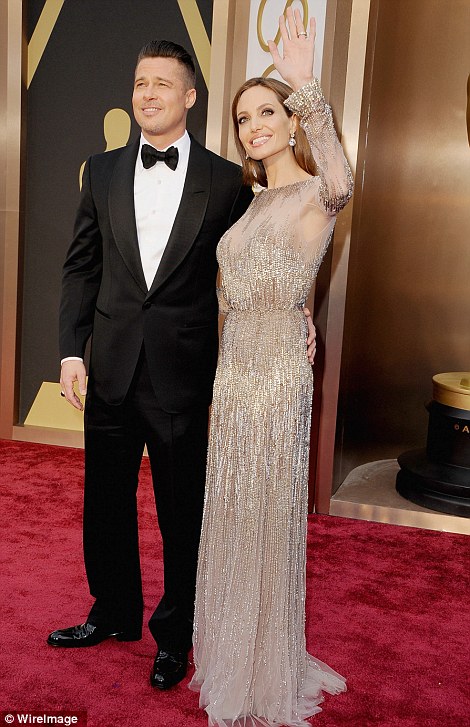 Magic twosome: Brad Pitt, a nominated producer for 12 Years A Slave arrived with Angelina