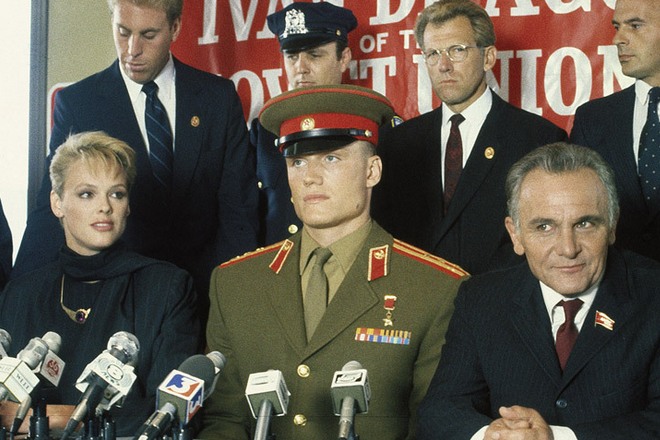 Brigitte Nielsen, Dolph Lundgren, and Michael Pataki in Rocky IV