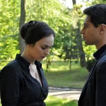 Марина Коняшкина и Антон Макарский на съемках сериала "Сын за отца"
