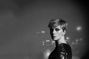 Scarlett Johansson Monochrome 2020 Wallpaper