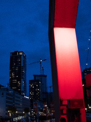 6pm, architecture,outside, blue,black,red