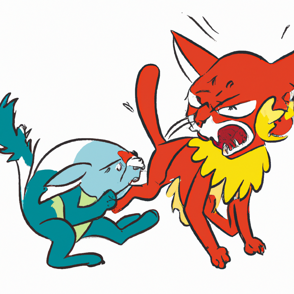 Cat, Fighting, Cartoon, HD