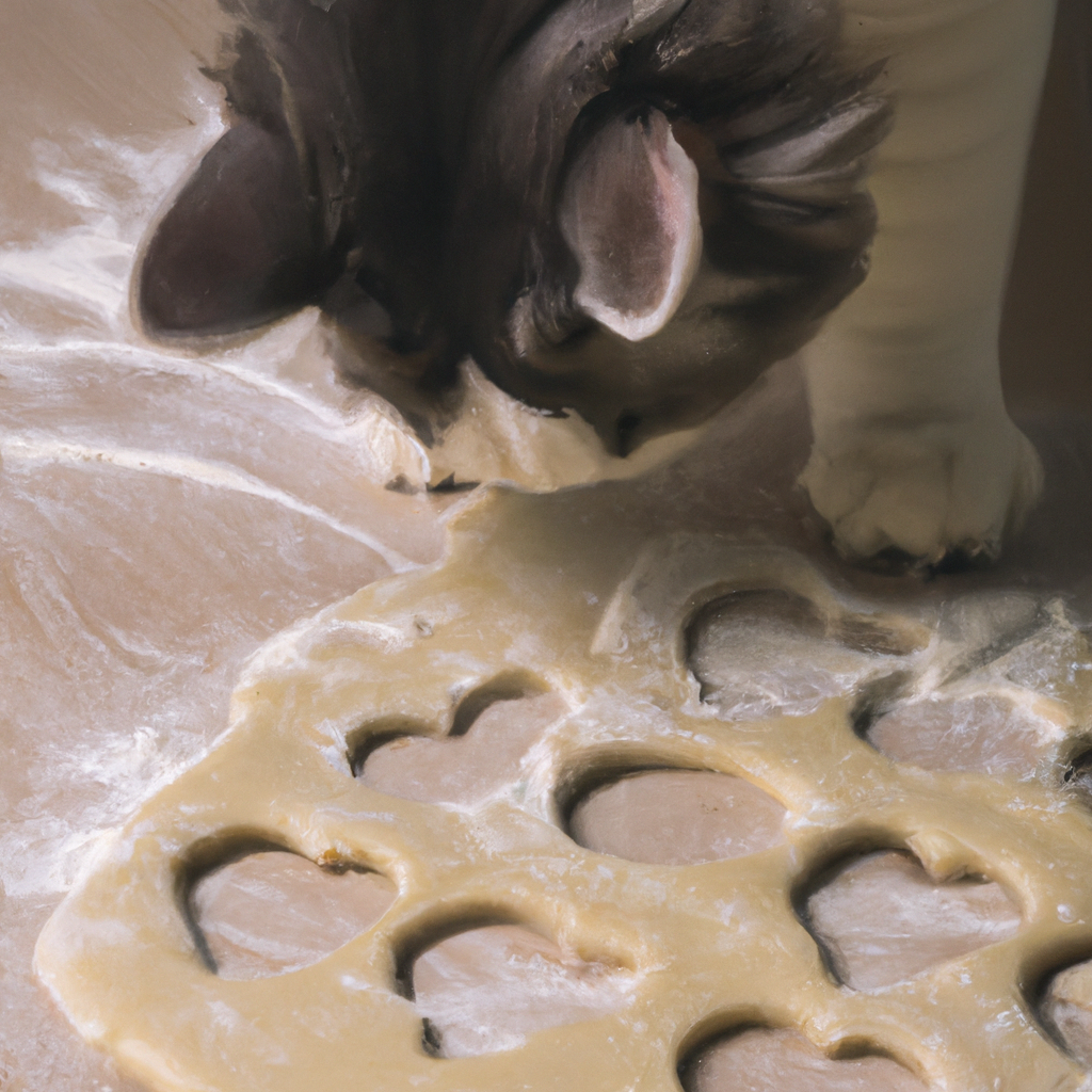 Cat making biscuits