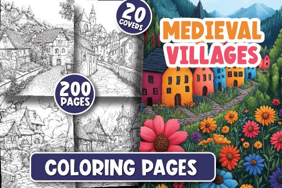 Medieval Villages Coloring Book Cover