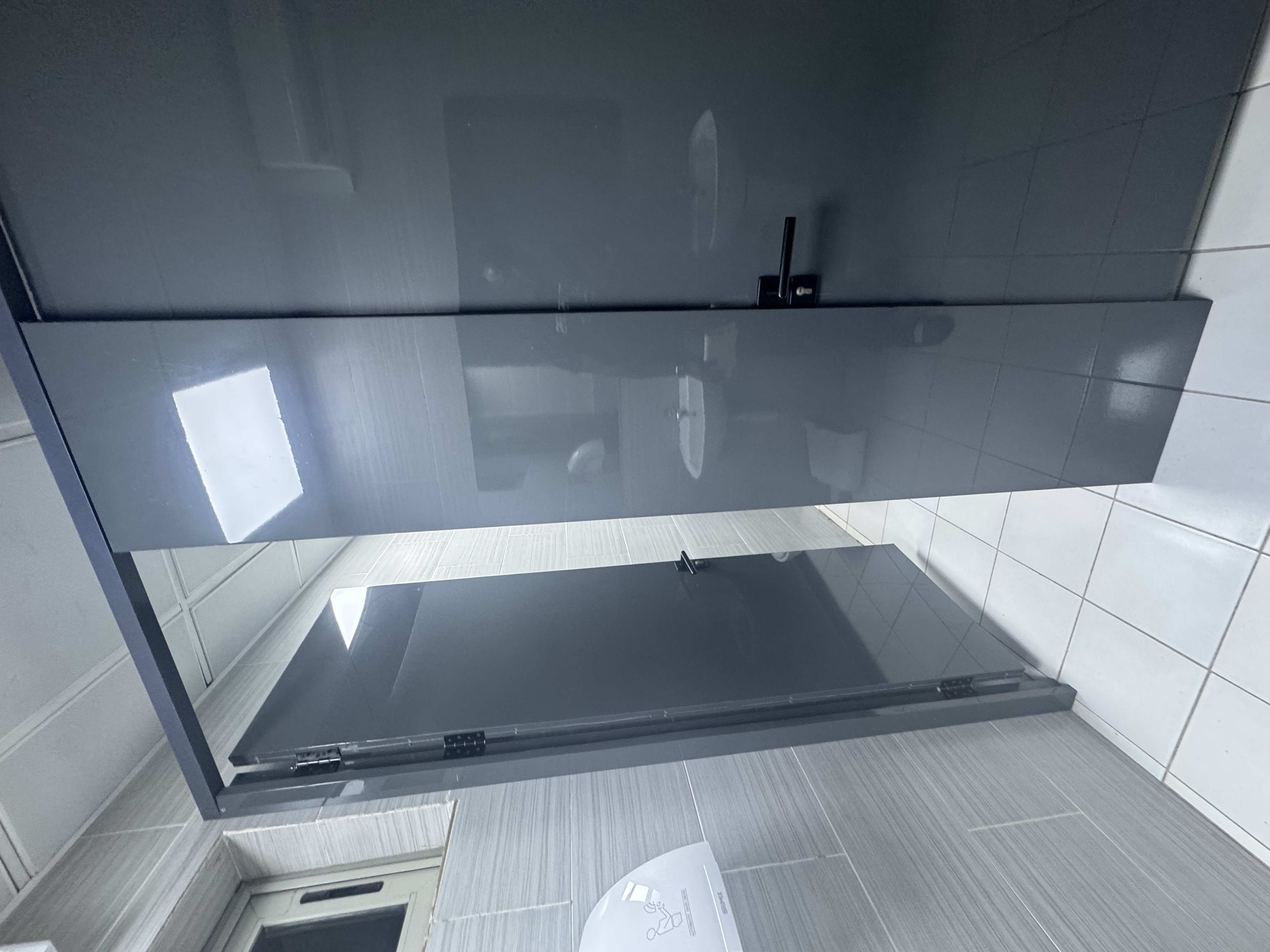 Slimline Aluminum Tinted Glass Interior Door