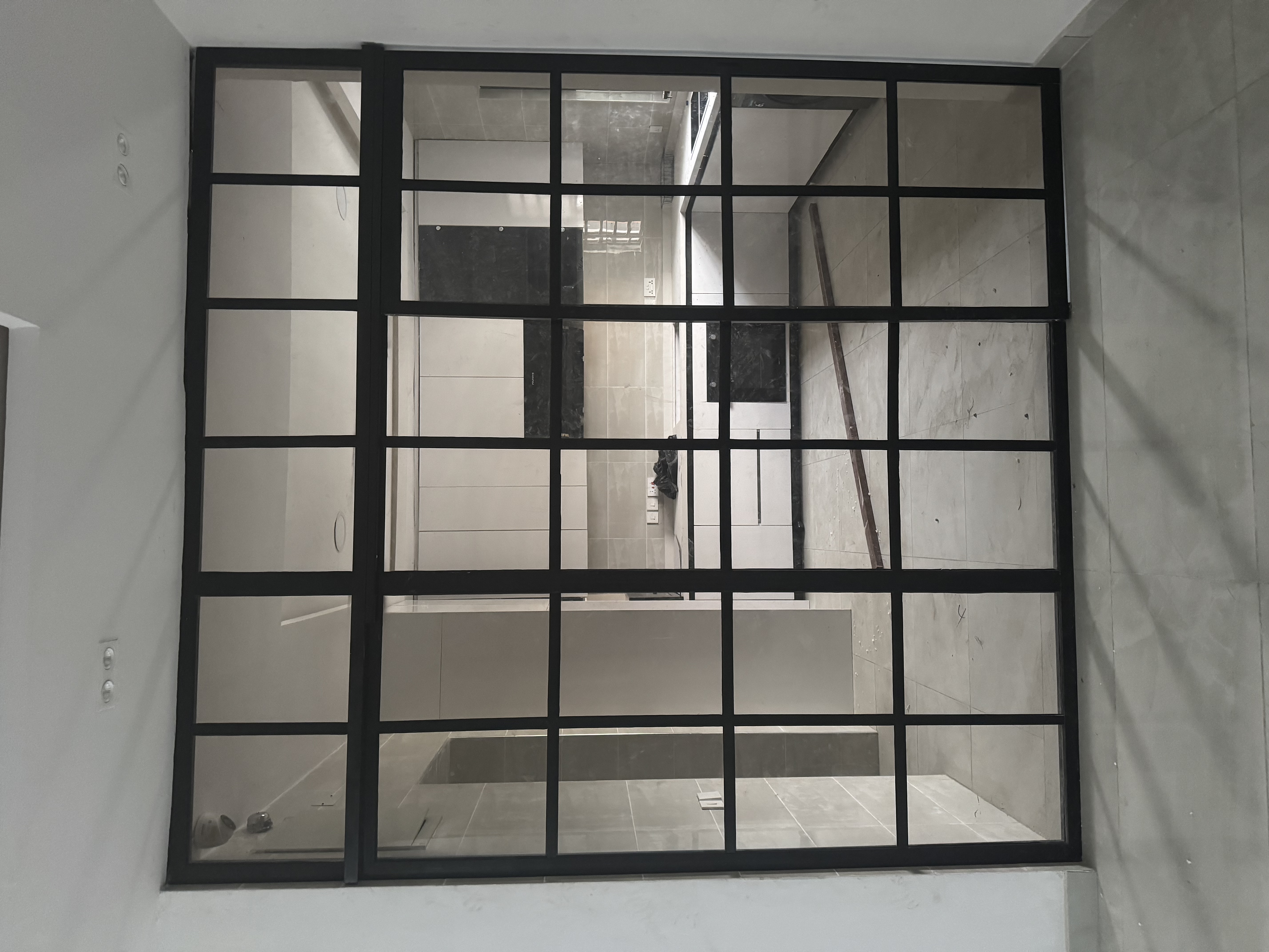 Crittall-Style Sliding Glass Kitchen Entrance