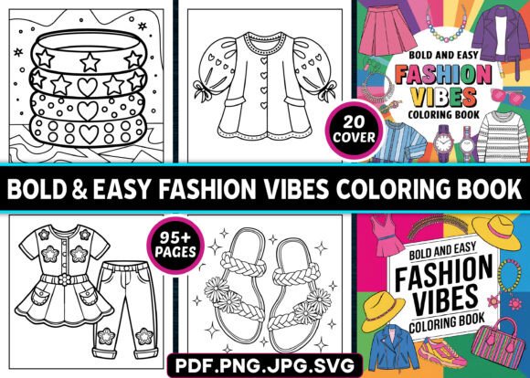 Bold & Easy Fashion Vibes Coloring Book Preview