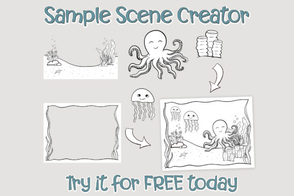 Sea Life Coloring Page Creator Sample