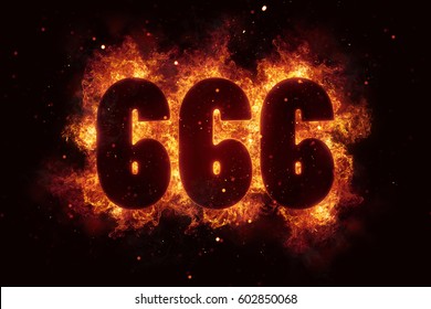 666 Fire Satanic sign gothic style evil esoteric