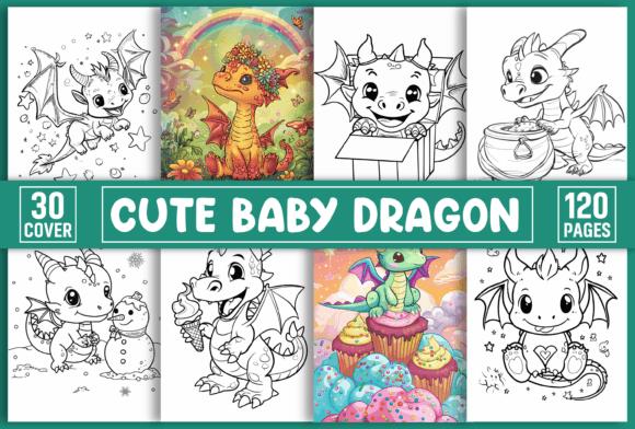 Cute Baby Dragon Coloring Book Cover