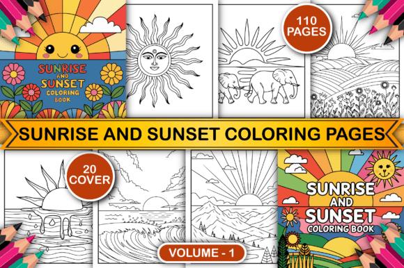 Sunrise and Sunset Coloring Book Cover