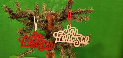 San Francisco Laser Cut Holiday Christmas Ornament