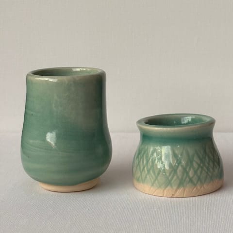 Celadon Duo Mini Pots