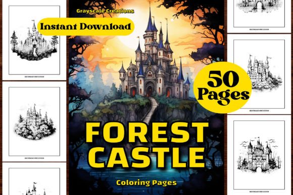 Forest Castle Coloring Book Preview