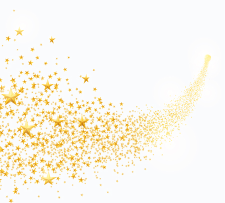 Vector illustration of abstract falling golden stars, dust