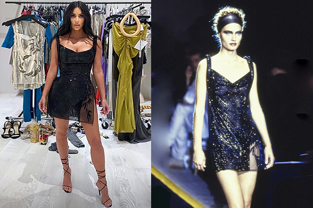 Ким Кардашьян в платье Versace из коллекции осень-зима — 1997/1998