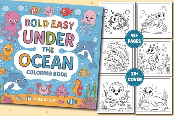 Bold Easy Under the Ocean Coloring Book Cover