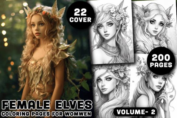 Female Elves Coloring Book Cover