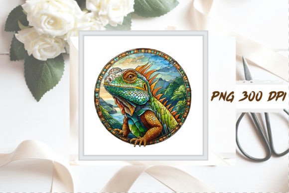 Colorful Iguana Wind Spinner Clipart
