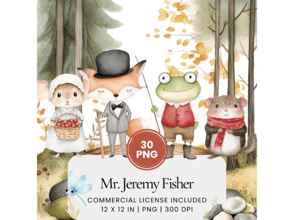 Whimsical Frog Pond Watercolor Illustration