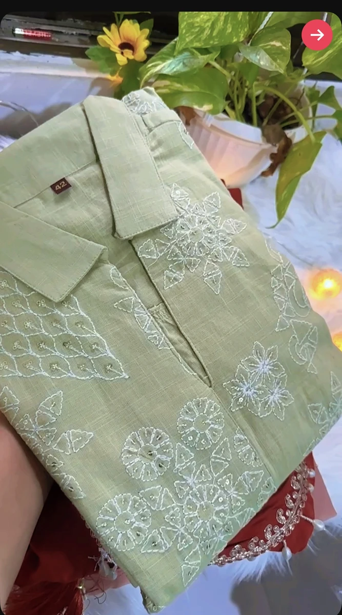 Cotton Embroidered Kurta Pant Set