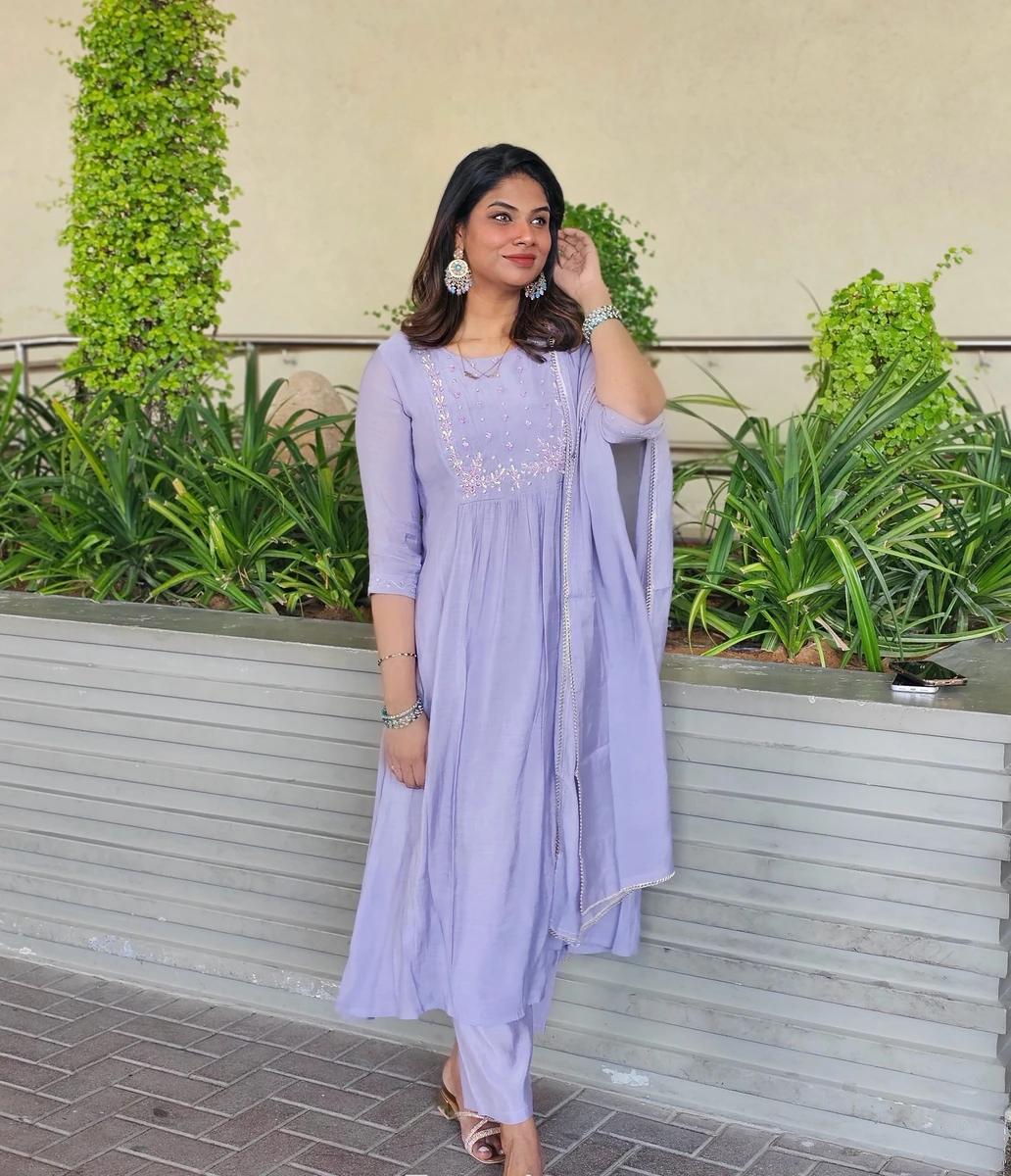 Mulchanderi Salwar Suit_Lavender