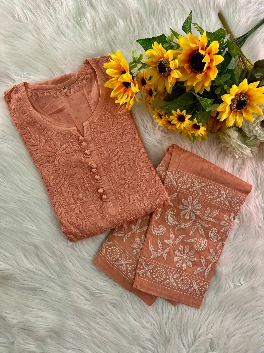 Premium Chikankari Pure Cotton 3-Piece Suit