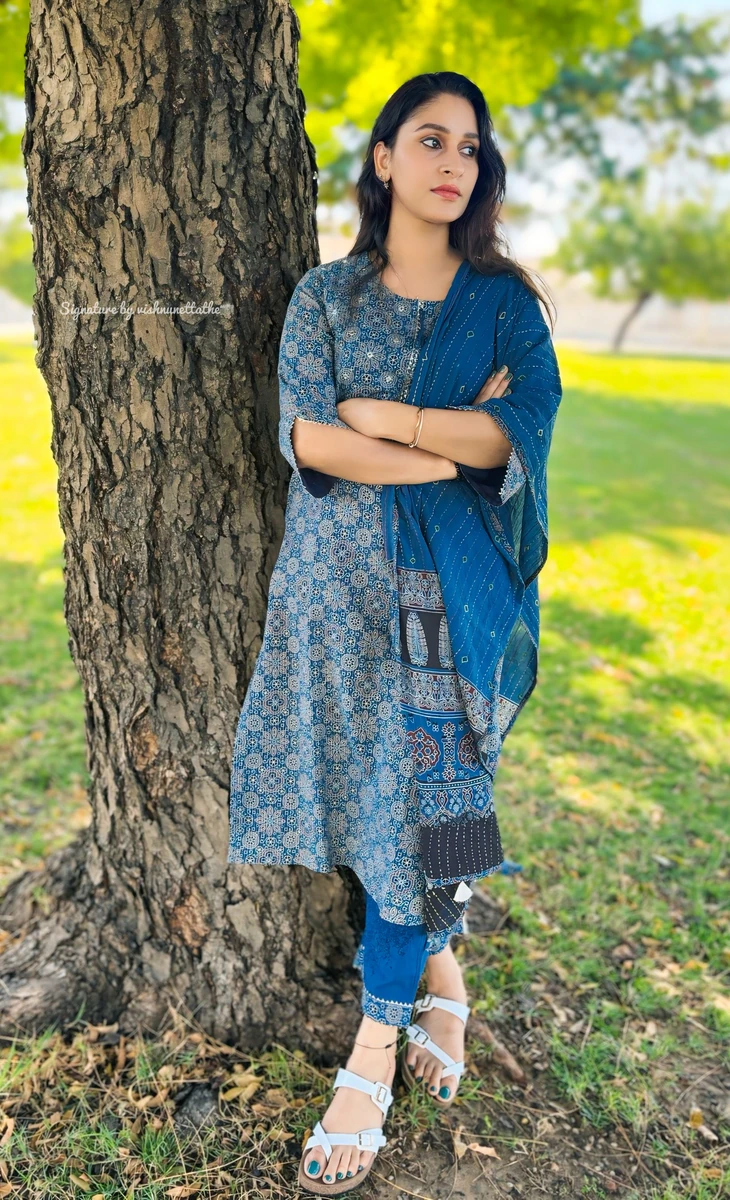 Premium Cotton Ajrakh Salwar Suit