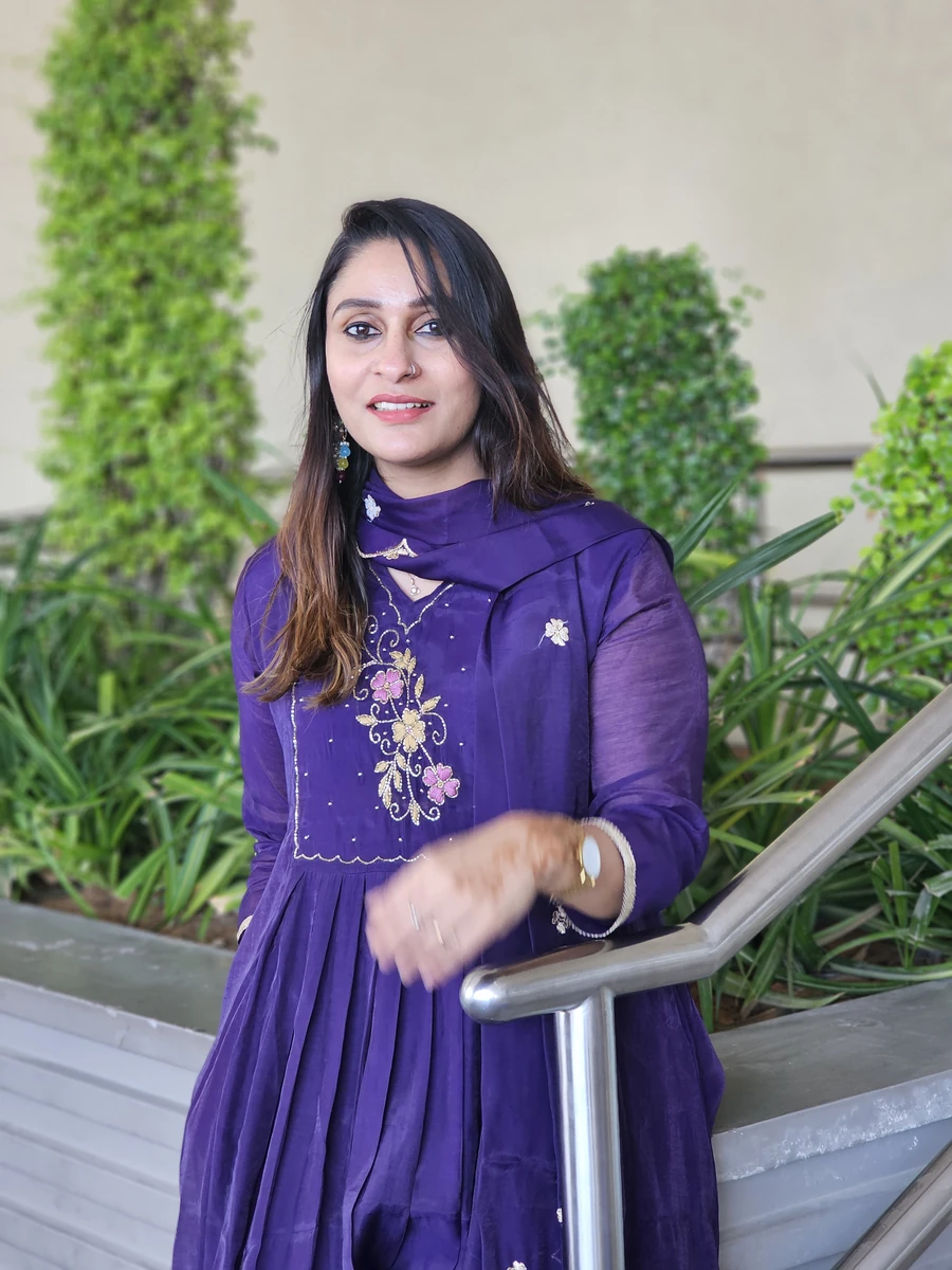 Purple chanderi salwar with beautiful Zari work