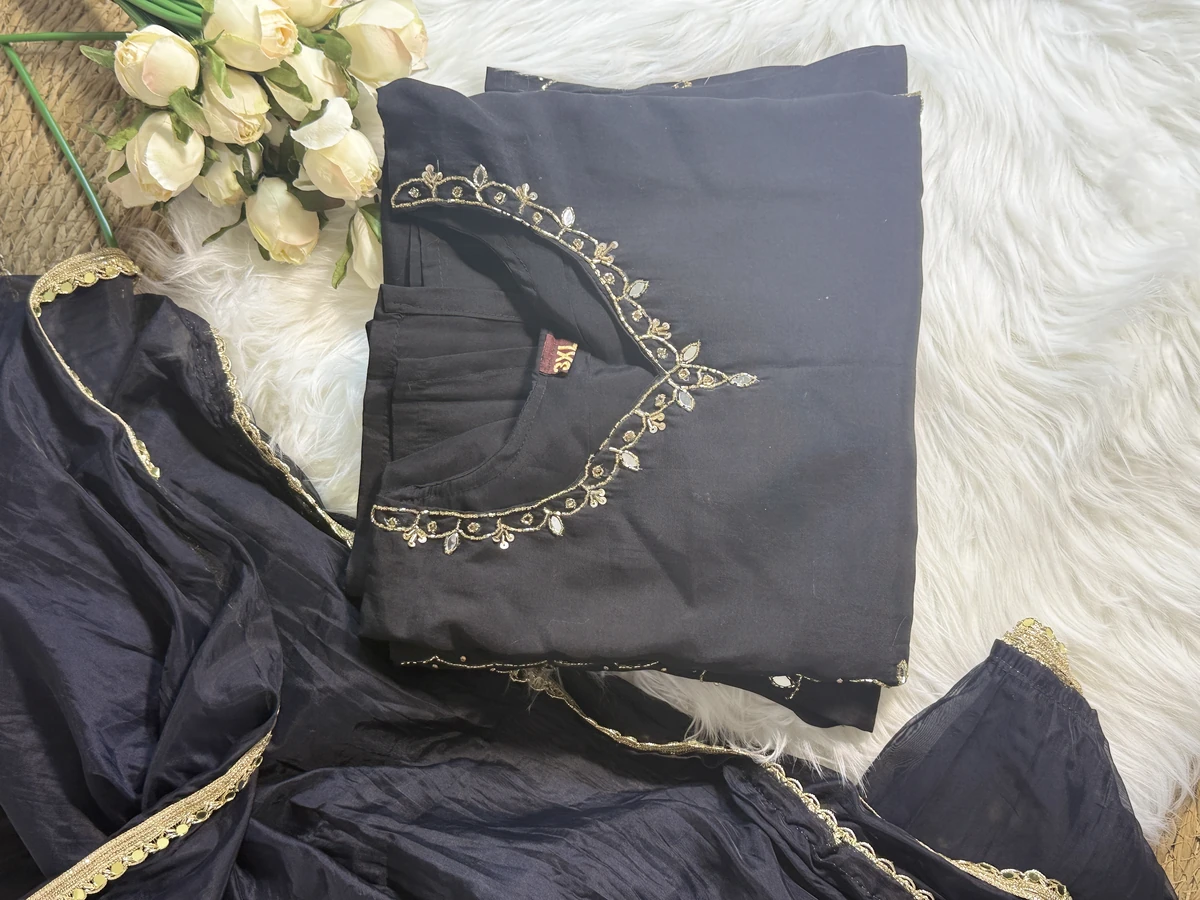 Roman Silk Party Wear Kurta – Mirror Work, Premium Fabric