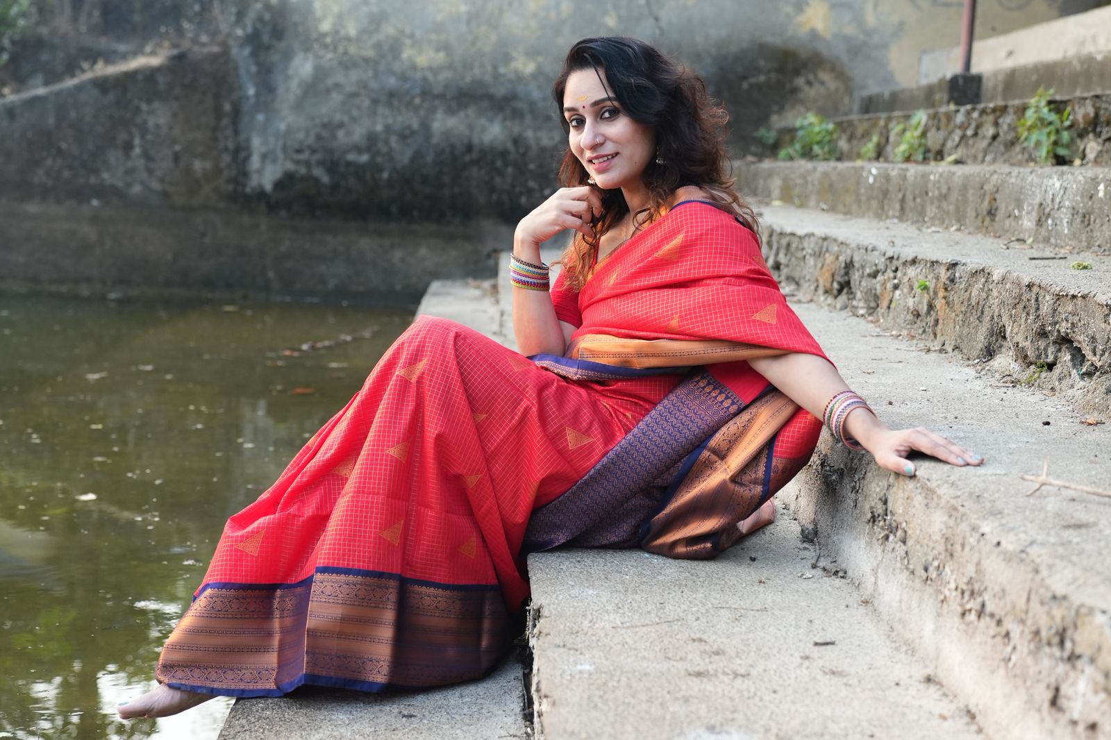 SEMI SOFT SILKSAREE -RED