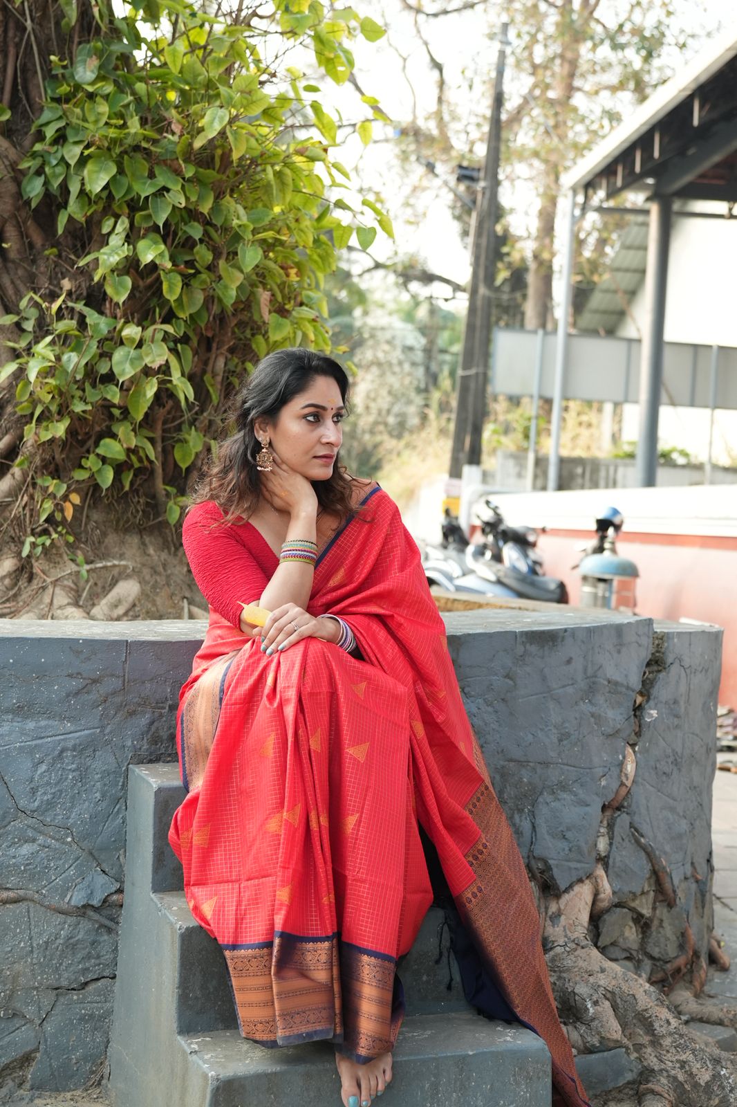SEMI SOFT SILKSAREE -RED