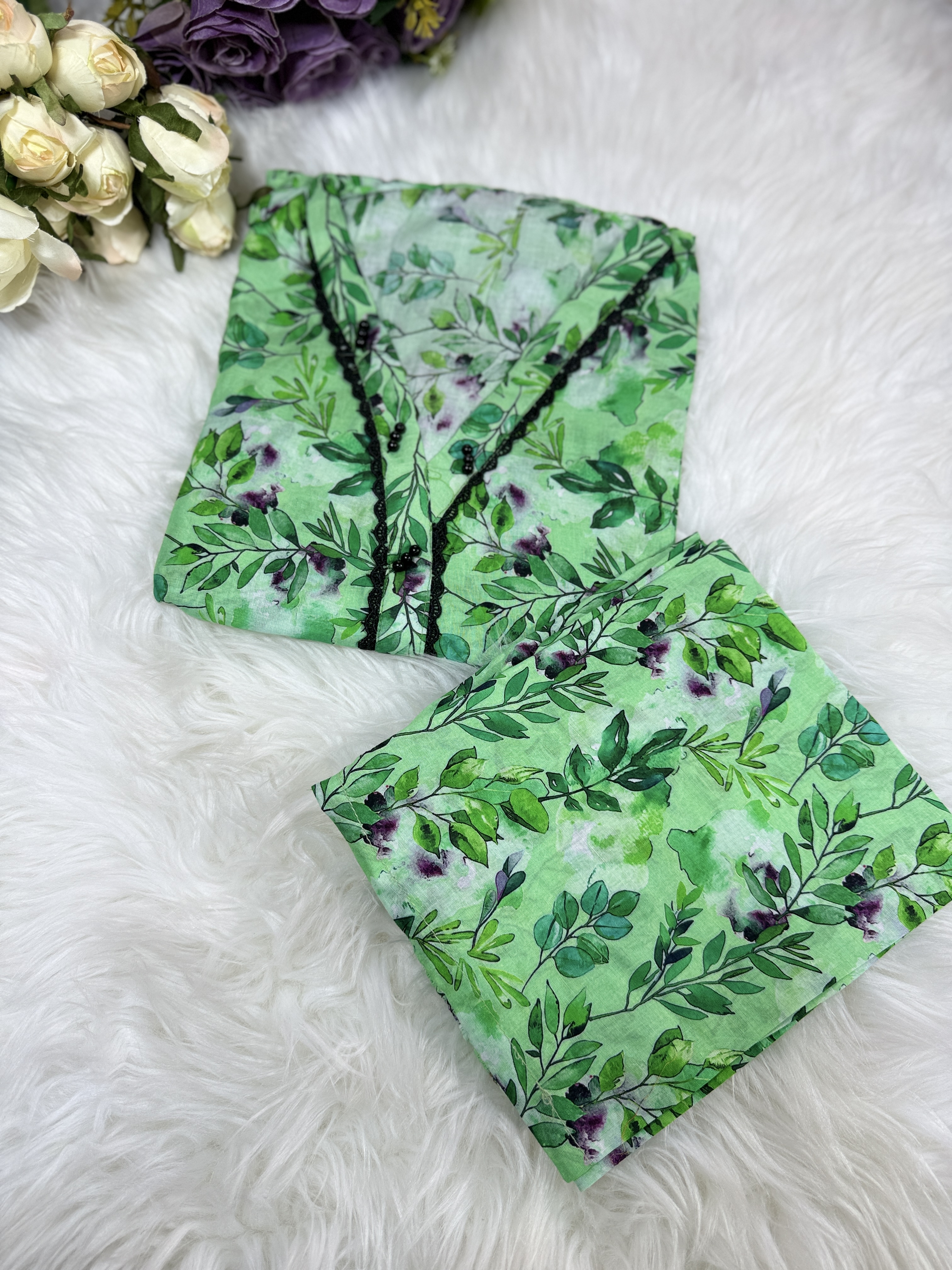 Fresh Green Lawn Cotton Set – Everyday Comfort Wear
