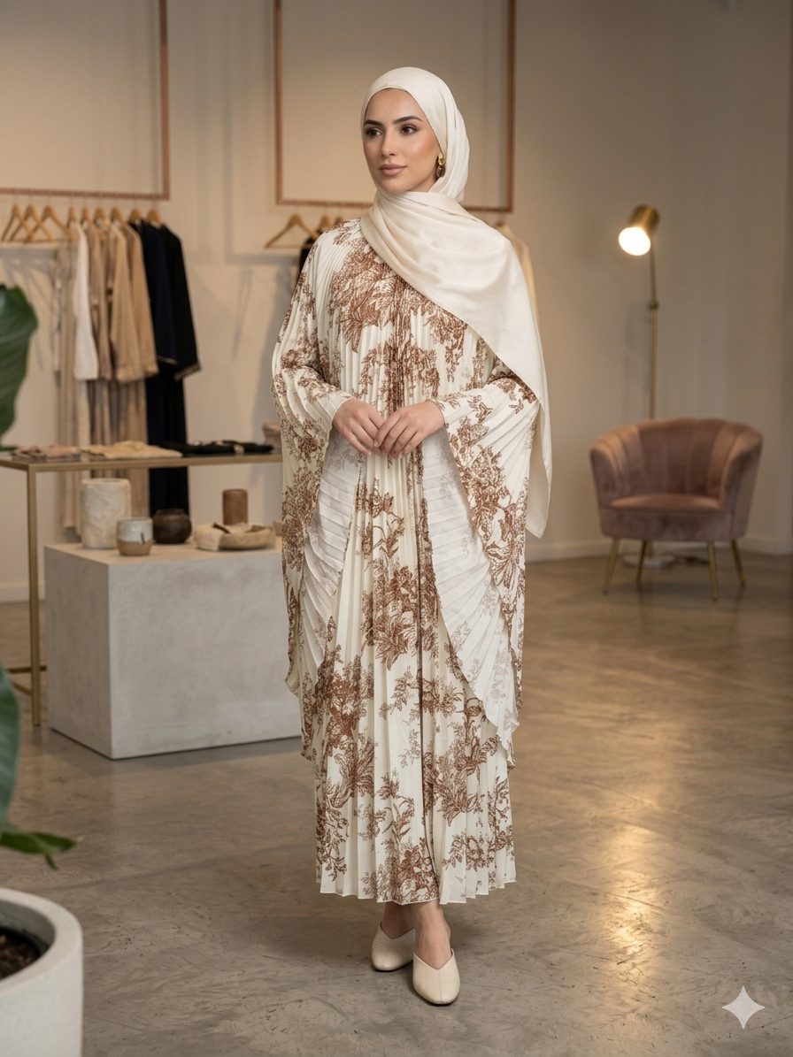 Pleated Kaftan Dress – Lightweight Luxury