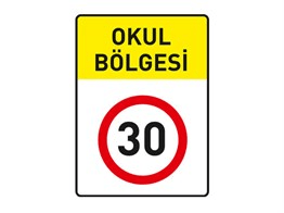Okul Bölgesi Azami Hız Sınırı Levhası TT-29b levhası fotoğrafı Okul Bölgesi Azami Hız Sınırı Levhası TT-29b levhası fotoğrafı