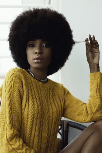 Black girl with an afro