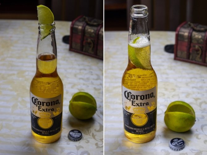 как пить пиво Corona