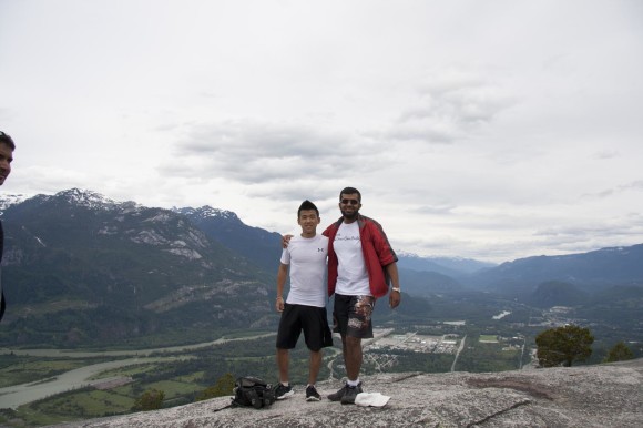 Posing at the top.