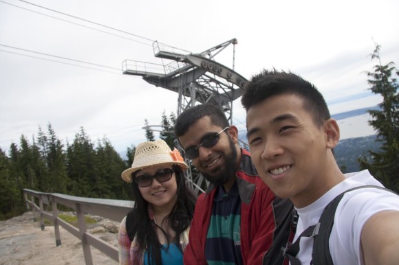 Cam whoring with friends at the top of The Grouse Grind.