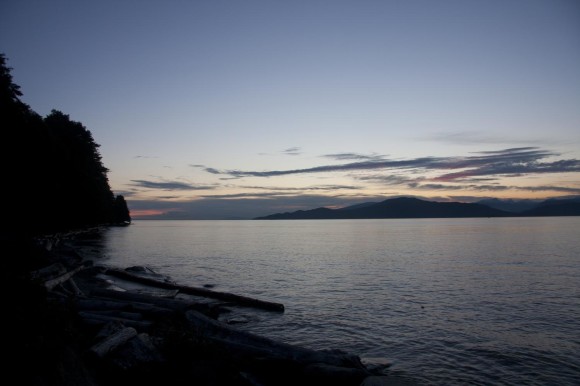 Watching the sunset at some beach near UBC.