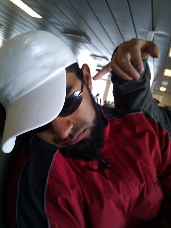 Liking messing with friends while they're sleeping on the ferry ride over.