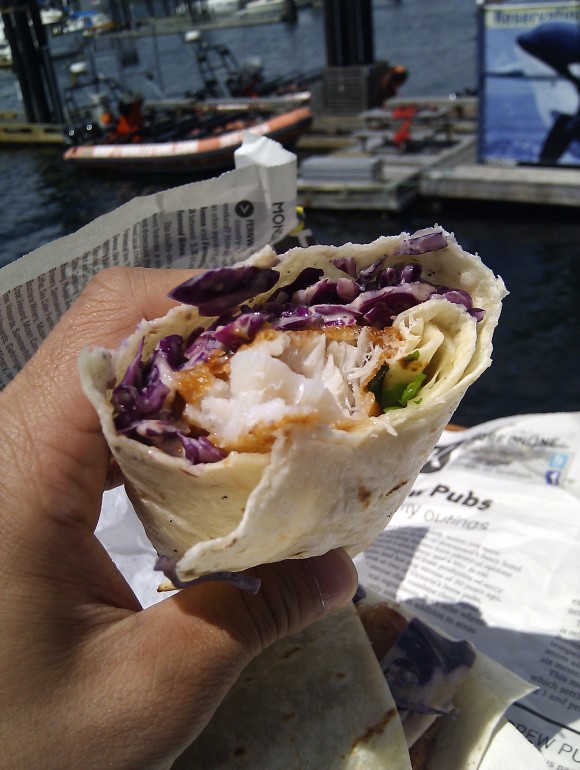 Fish tacones. So delicious, I had to take a picture at all costs.