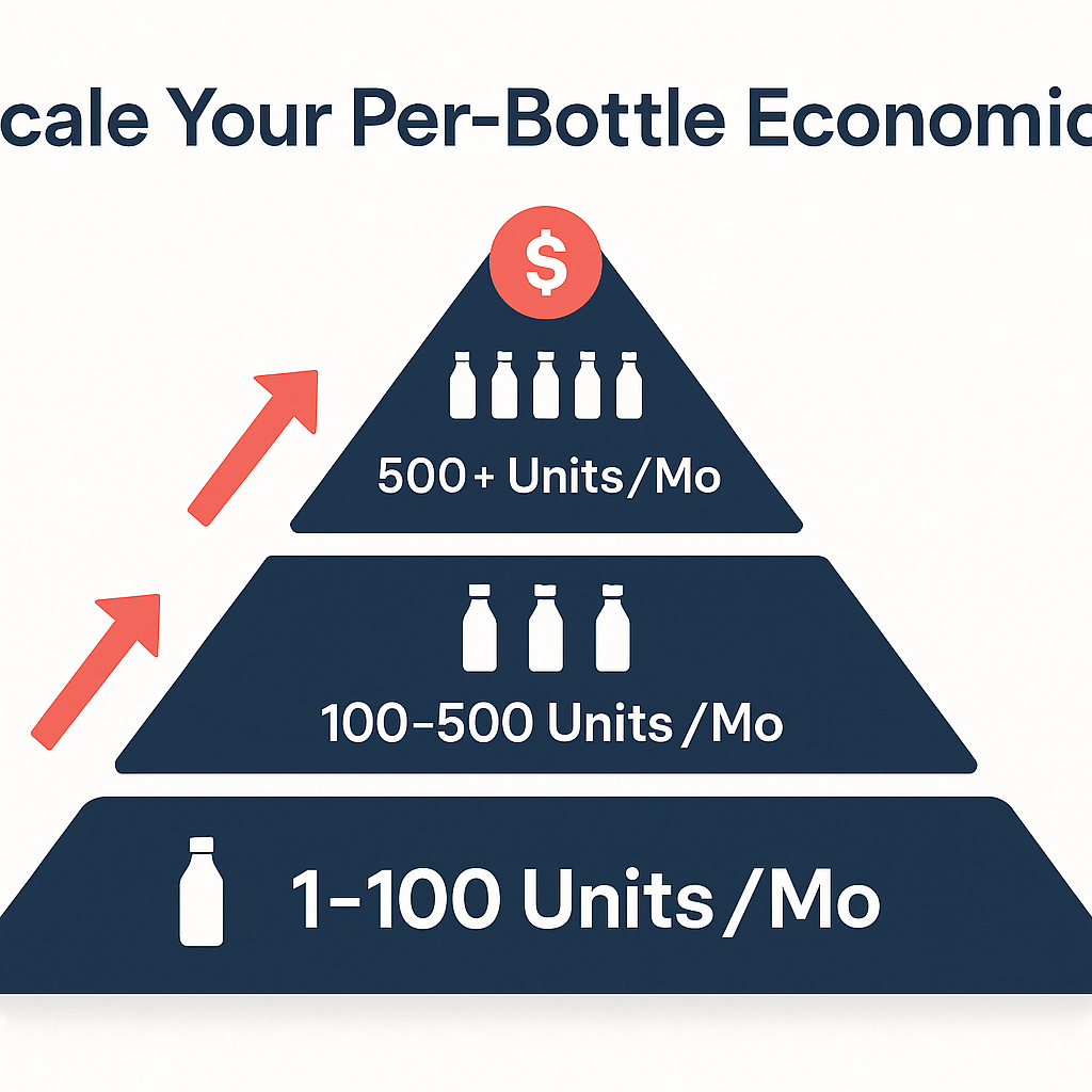 Scaling supplement unit economics from single bottles to brand level