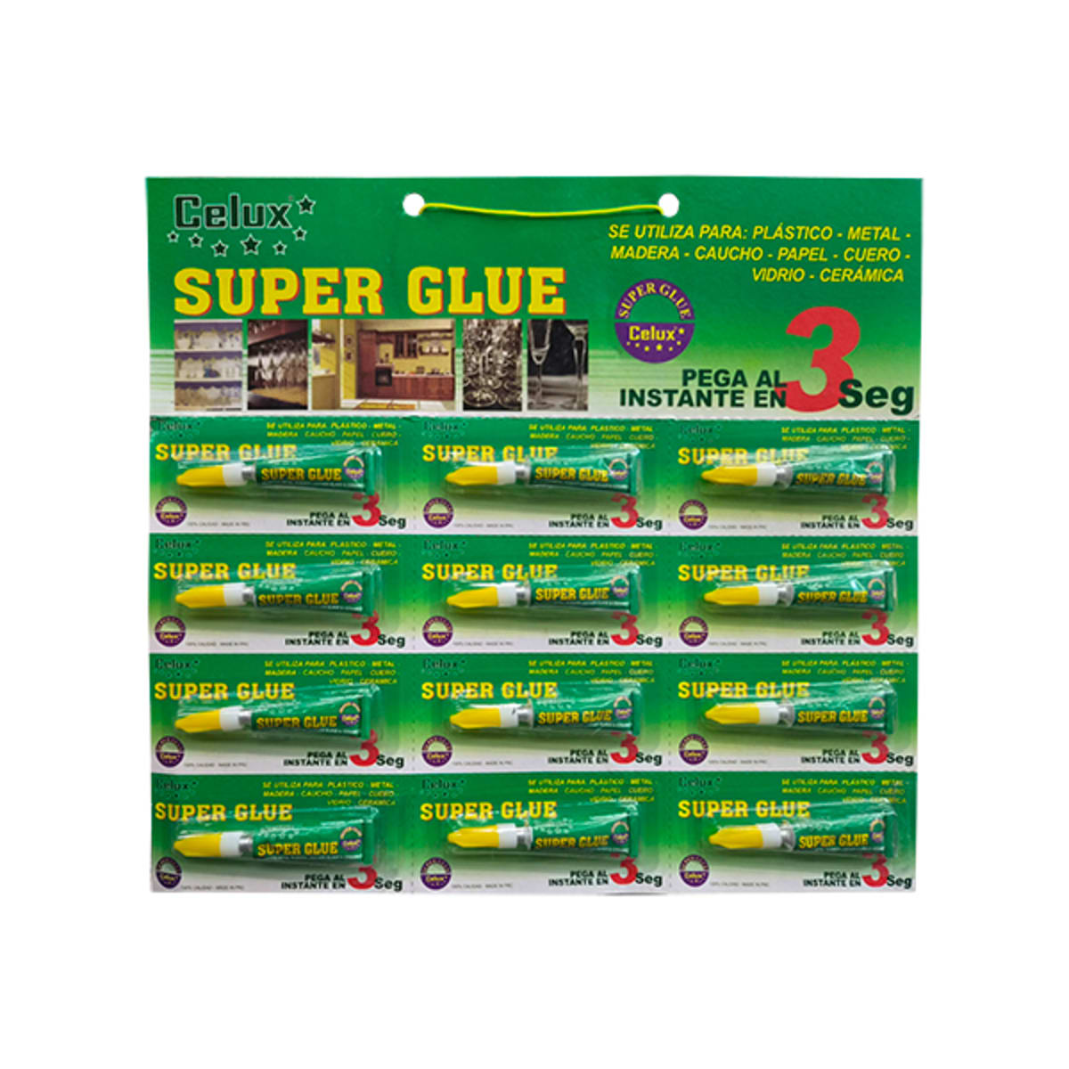 SUPERGLUE PEGADO EXTRA FUERTE VERDE CELUX