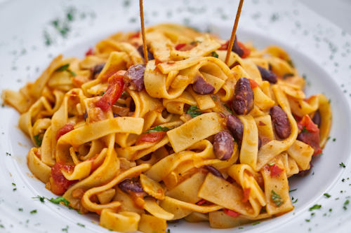 Tagliatelle with Bean Sauce