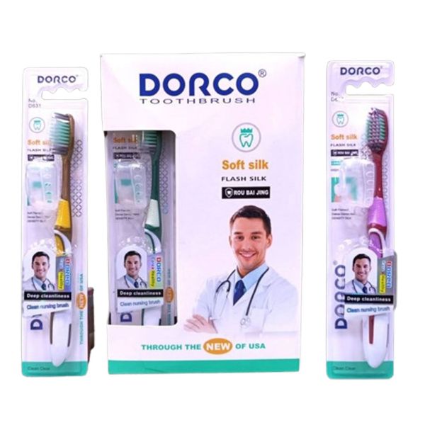 Dorco Toothbrush Soft Silk Bristles for Gentle Deep Cleaning