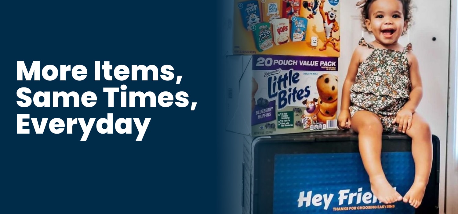 EasyBins Takes on the Suburban Grocery Logistics Problem with 2M Late