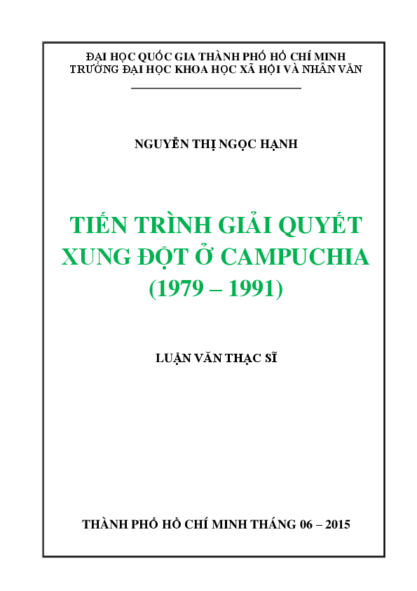 Tiến trình giải quyết xung đột ở Campuchia (1979-1991) luận văn Thạc sĩ 60.31.50